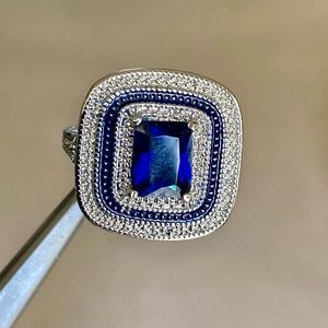 🔥🌹❤️ Silver with Blue Sapphire ring 💕